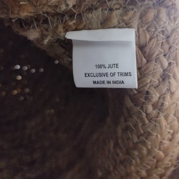 Anthropologie Dominique Jute Tote Bag Antik Kraft beach bag - Picture 10 of 11